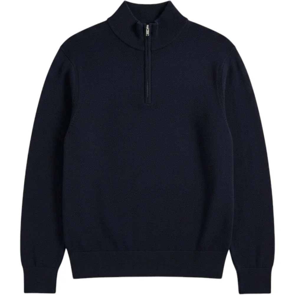 Banana Republic Italian Merino Wool Quarter Zip Men's XL Navy EUC